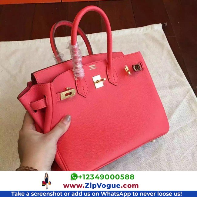 Hermes Rose Red Epsom Birkin 25cm Lushentic AAAAA Grade Replica - Image 8