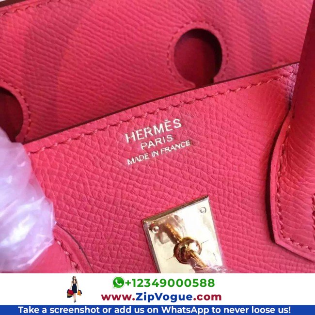 Hermes Rose Red Epsom Birkin 25cm Lushentic AAAAA Grade Replica - Image 9