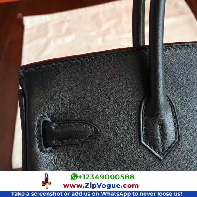 Hermes Black Swift Birkin 25cm Lushentic AAAAA Grade Replica - Image 8