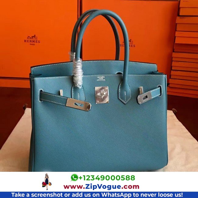 Hermes Blue Jean Epsom Birkin 35cm Lushentic AAAAA Grade Replica - Image 6