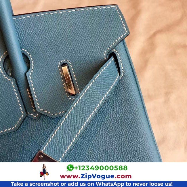Hermes Blue Jean Epsom Birkin 35cm Lushentic AAAAA Grade Replica - Image 8