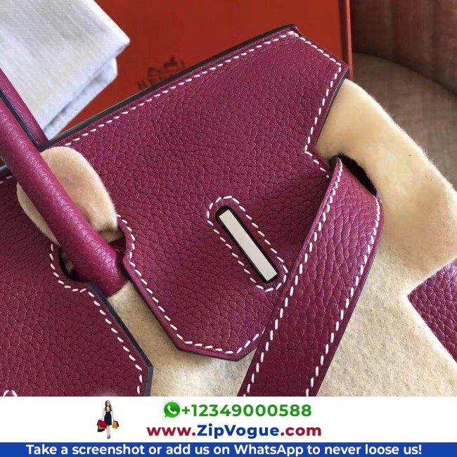 Hermes Ruby Clemence Birkin 35cm Lushentic AAAAA Grade Replica - Image 4
