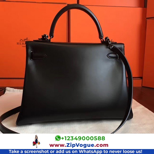 Hermes So Black Box Kelly Retourne 32cm Lushentic AAAAA Grade Replica - Image 5