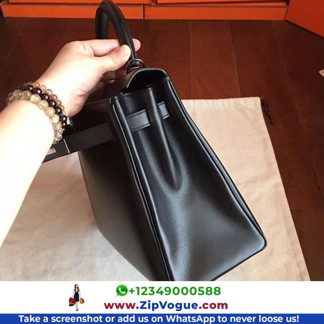 Hermes So Black Box Kelly Retourne 32cm Lushentic AAAAA Grade Replica - Image 7