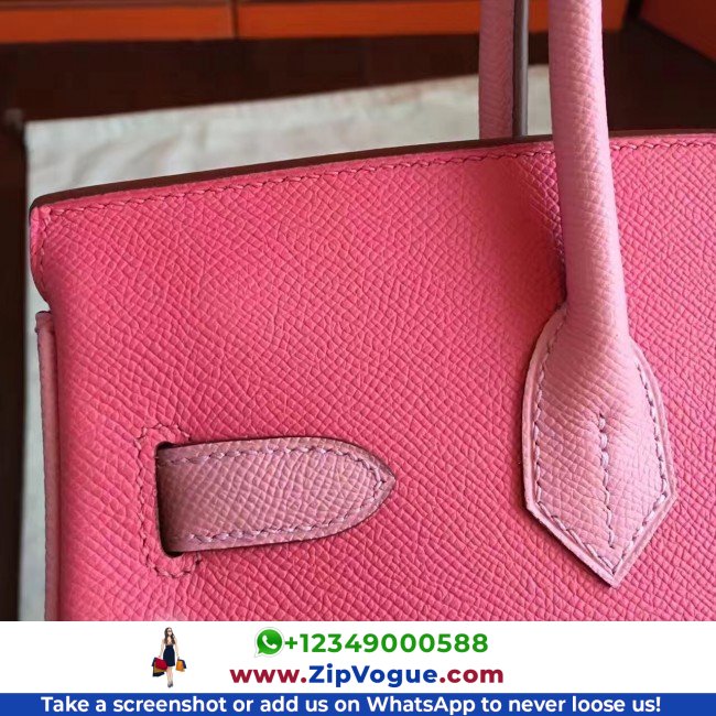 Hermes Rose Lipstick Espom Horseshoe Brikin 30cm Lushentic AAAAA Grade Replica - Image 3