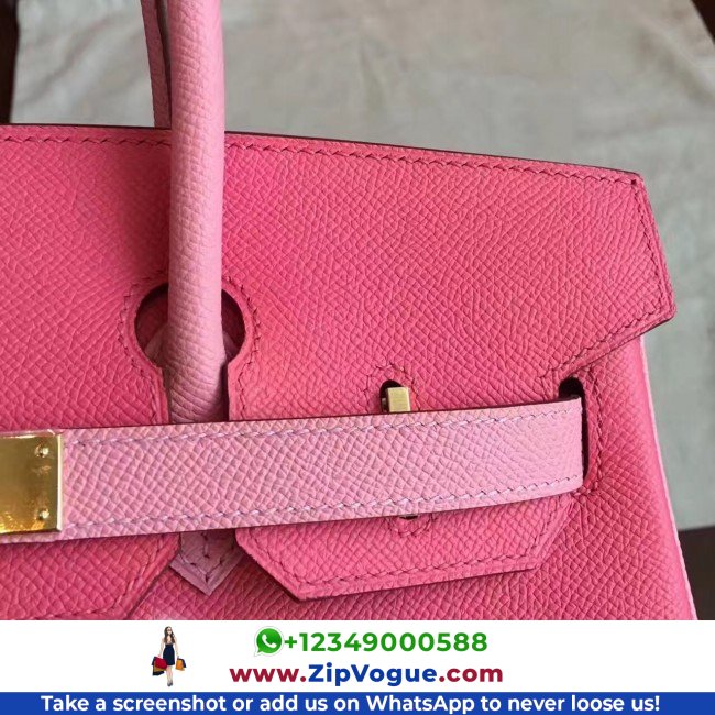 Hermes Rose Lipstick Espom Horseshoe Brikin 30cm Lushentic AAAAA Grade Replica - Image 4