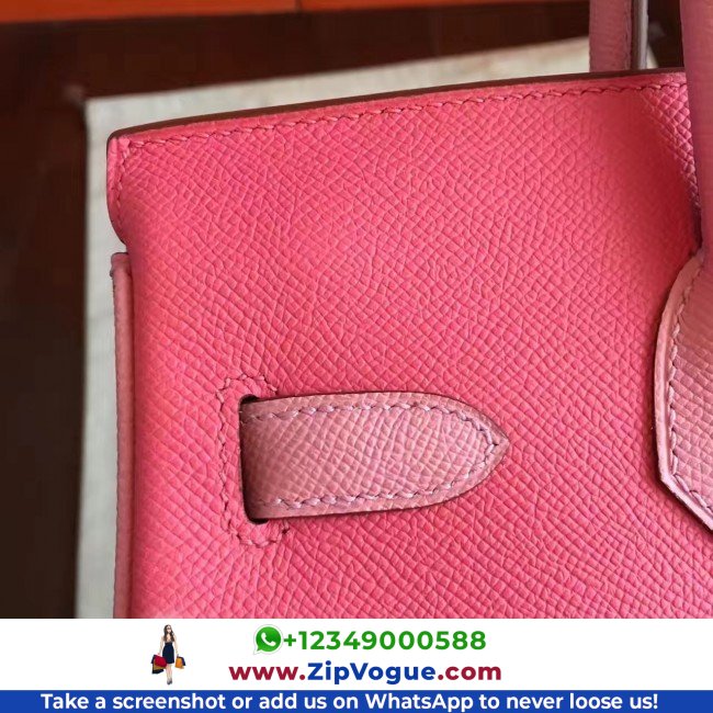 Hermes Rose Lipstick Espom Horseshoe Brikin 30cm Lushentic AAAAA Grade Replica - Image 5