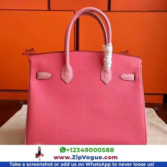 Hermes Rose Lipstick Espom Horseshoe Brikin 30cm Lushentic AAAAA Grade Replica - Image 6