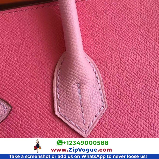 Hermes Rose Lipstick Espom Horseshoe Brikin 30cm Lushentic AAAAA Grade Replica - Image 8