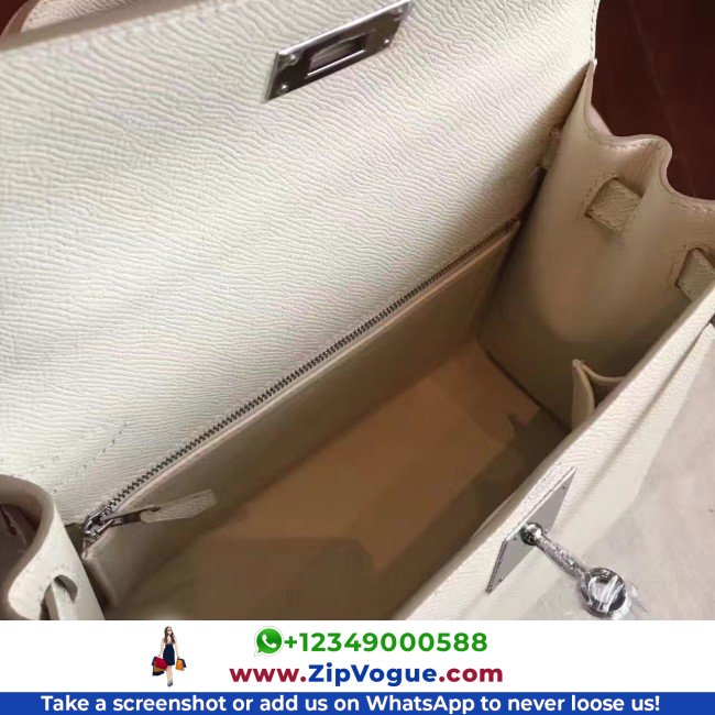 Hermes White Epsom Kelly Sellier 28cm Lushentic AAAAA Grade Replica - Image 2