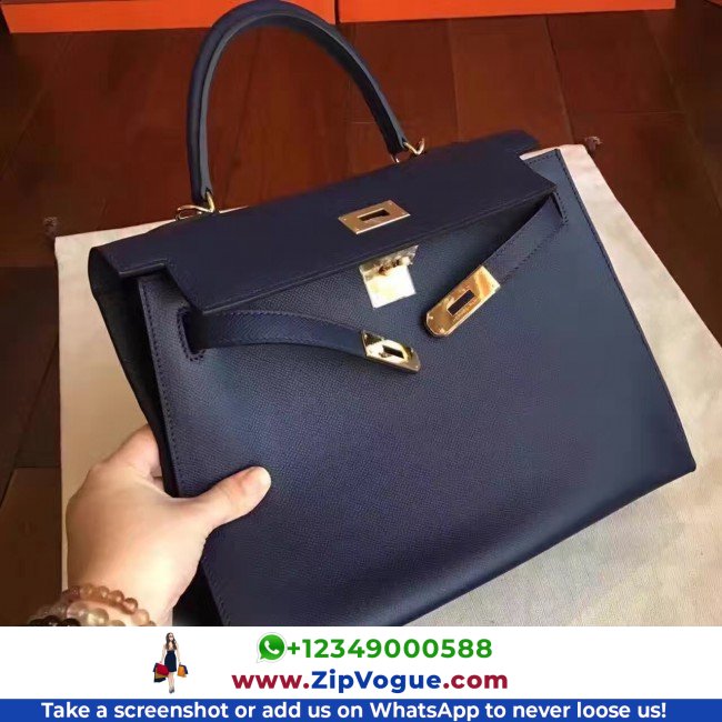 Hermes Sapphire Epsom Kelly 32cm Sellier Lushentic AAAAA Grade Replica - Image 2