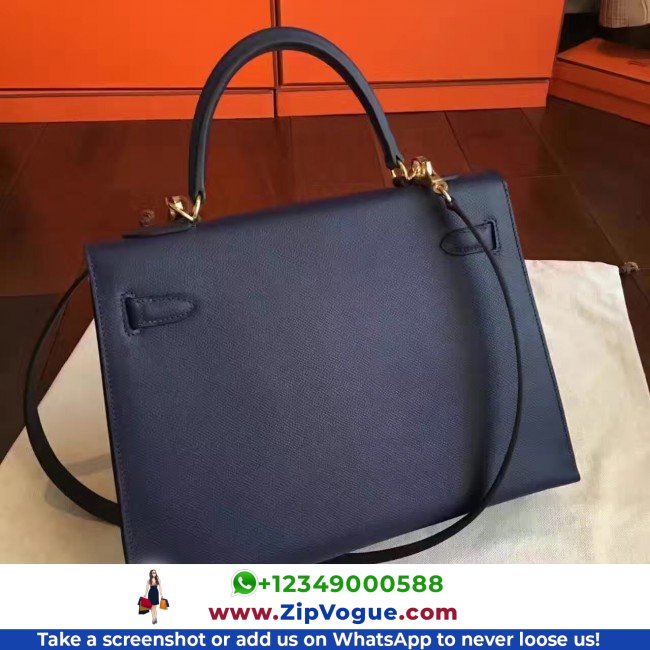 Hermes Sapphire Epsom Kelly 32cm Sellier Lushentic AAAAA Grade Replica - Image 5