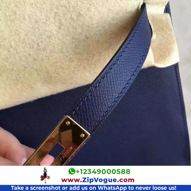 Hermes Sapphire Epsom Kelly 32cm Sellier Lushentic AAAAA Grade Replica - Image 7