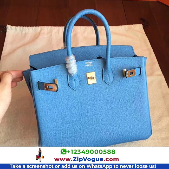 Hermes Blue Paradiso Epsom Birkin 25cm Lushentic AAAAA Grade Replica - Image 2