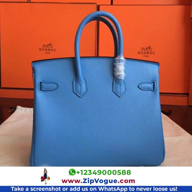 Hermes Blue Paradiso Epsom Birkin 25cm Lushentic AAAAA Grade Replica - Image 4