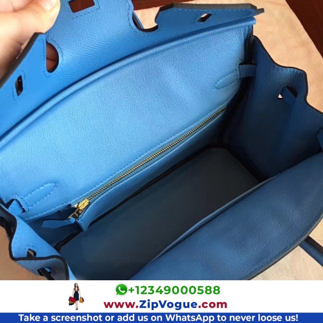 Hermes Blue Paradiso Epsom Birkin 25cm Lushentic AAAAA Grade Replica - Image 5