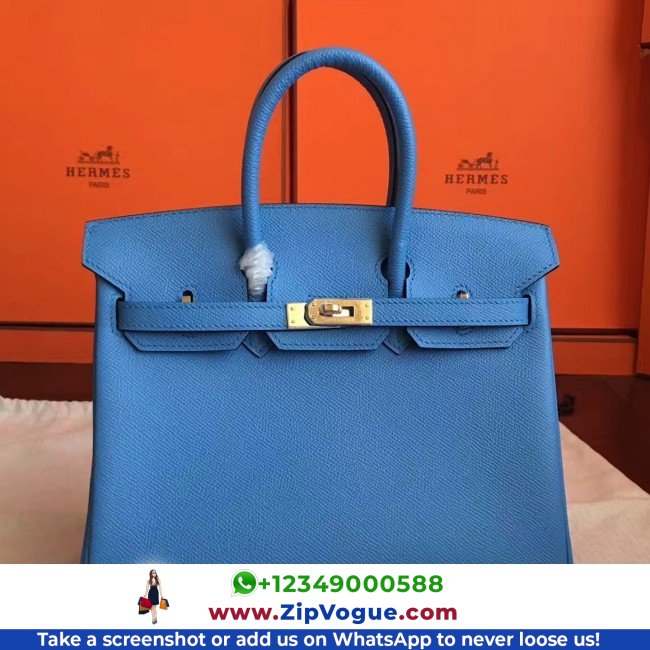Hermes Blue Paradiso Epsom Birkin 25cm Lushentic AAAAA Grade Replica