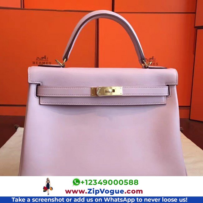 Hermes Rose Dragee Swift Kelly Retourne 32cm Lushentic AAAAA Grade Replica - Image 2