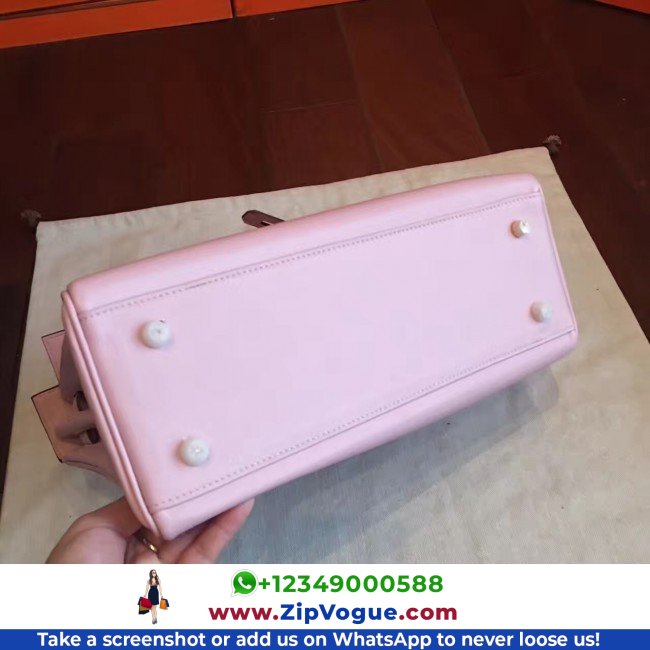 Hermes Rose Dragee Swift Kelly Retourne 32cm Lushentic AAAAA Grade Replica - Image 7