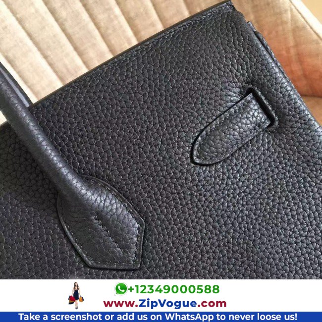 Hermes Black Clemence Birkin 35cm Lushentic AAAAA Grade Replica - Image 4