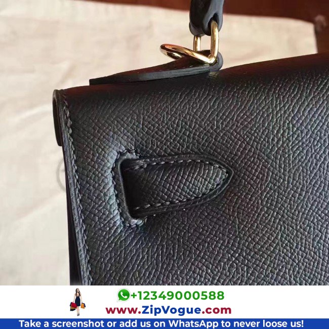 Hermes Black Epsom Kelly Sellier 28cm Lushentic AAAAA Grade Replica - Image 2