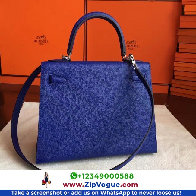 Hermes Blue Electric Epsom Kelly Sellier 28cm Lushentic AAAAA Grade Replica - Image 3