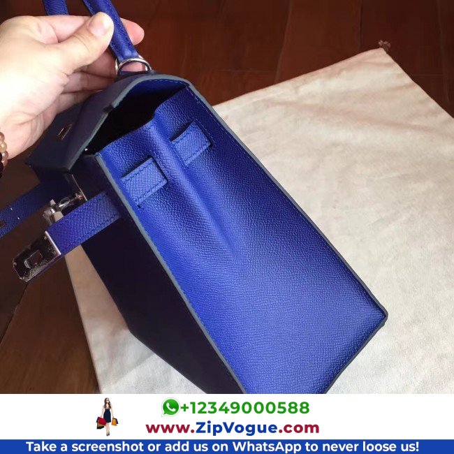 Hermes Blue Electric Epsom Kelly Sellier 28cm Lushentic AAAAA Grade Replica - Image 4