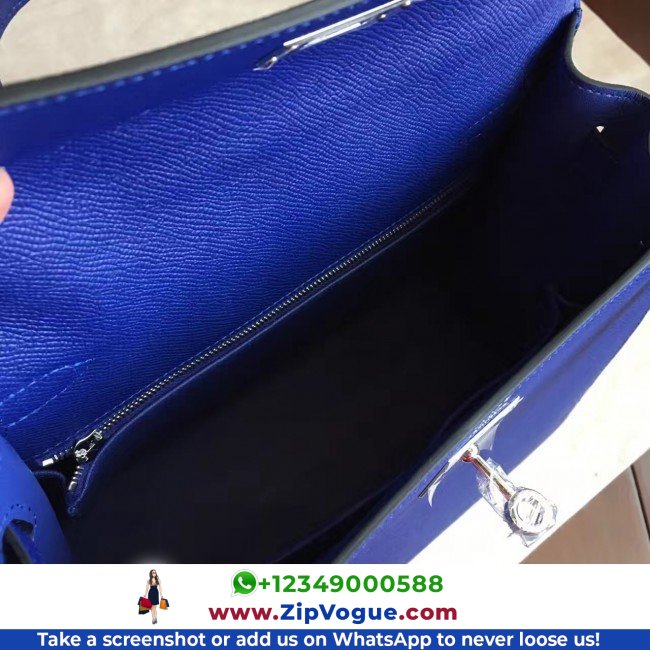 Hermes Blue Electric Epsom Kelly Sellier 28cm Lushentic AAAAA Grade Replica - Image 6