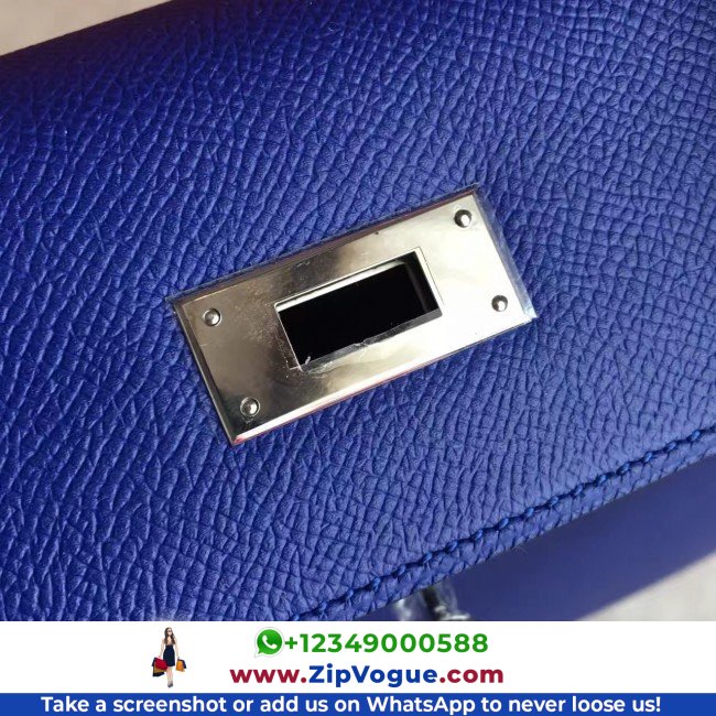 Hermes Blue Electric Epsom Kelly Sellier 28cm Lushentic AAAAA Grade Replica - Image 7