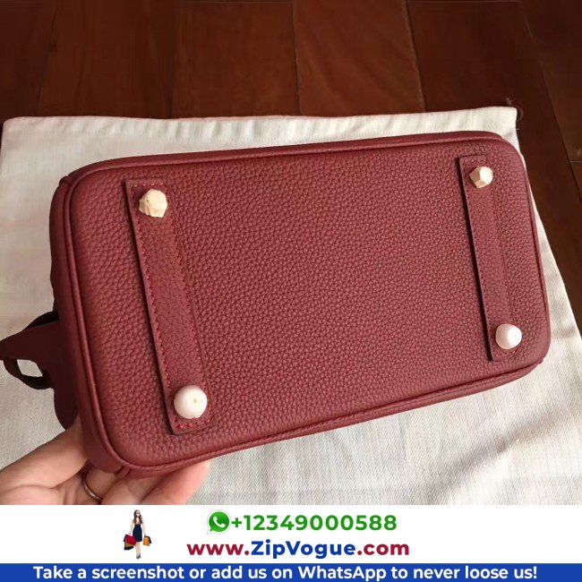 Hermes Bordeaux Clemence Birkin 25cm Lushentic AAAAA Grade Replica - Image 6