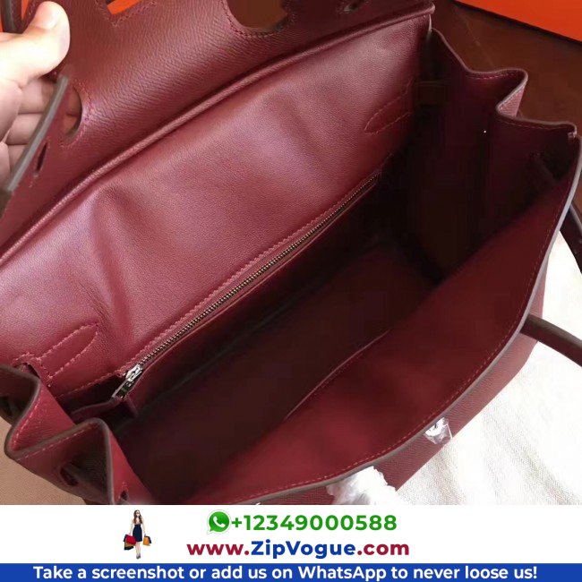 Hermes Bordeaux Epsom Birkin 30cm Lushentic AAAAA Grade Replica - Image 3