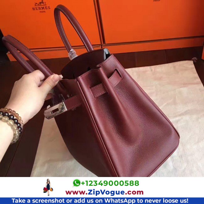 Hermes Bordeaux Epsom Birkin 30cm Lushentic AAAAA Grade Replica - Image 2