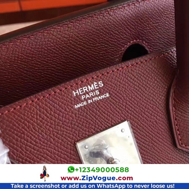 Hermes Bordeaux Epsom Birkin 30cm Lushentic AAAAA Grade Replica - Image 7