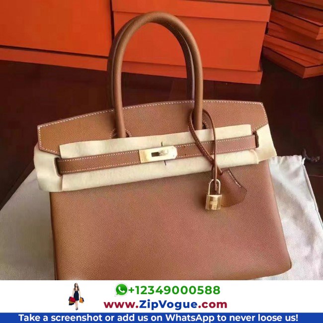 Hermes Gold Epsom Birkin 30cm Lushentic AAAAA Grade Replica - Image 6