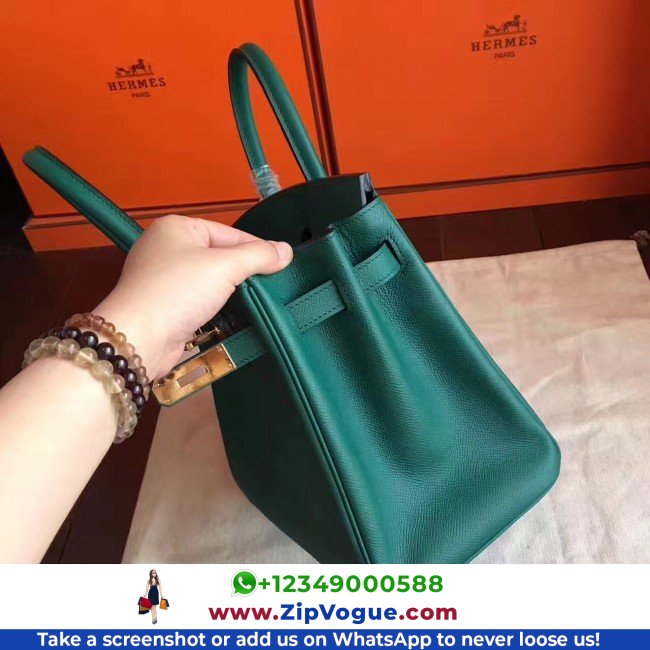 Hermes Malachite Epsom Birkin 30cm Lushentic AAAAA Grade Replica - Image 4