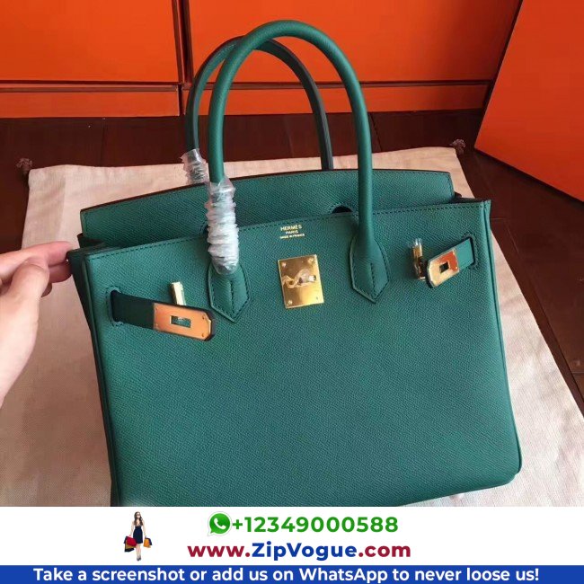 Hermes Malachite Epsom Birkin 30cm Lushentic AAAAA Grade Replica - Image 6