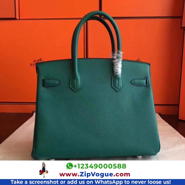 Hermes Malachite Epsom Birkin 30cm Lushentic AAAAA Grade Replica - Image 7