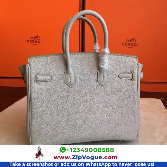 Hermes Pearl Grey Clemence Birkin 30cm Lushentic AAAAA Grade Replica - Image 2