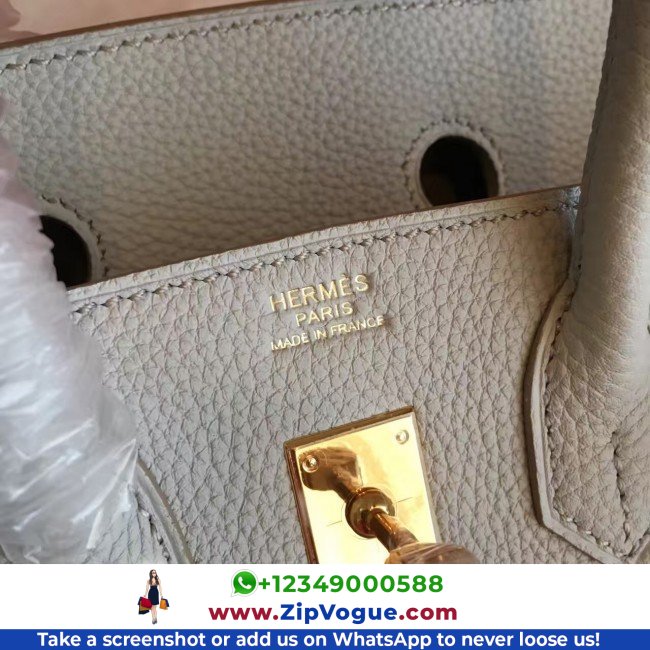 Hermes Pearl Grey Clemence Birkin 30cm Lushentic AAAAA Grade Replica - Image 8