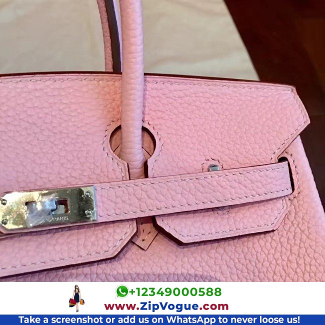 Hermes Pink Clemence Birkin 25cm Lushentic AAAAA Grade Replica - Image 2