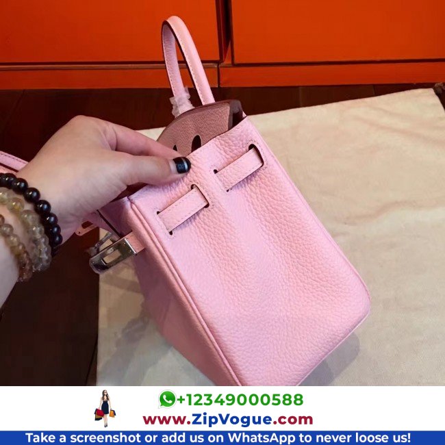 Hermes Pink Clemence Birkin 25cm Lushentic AAAAA Grade Replica - Image 3
