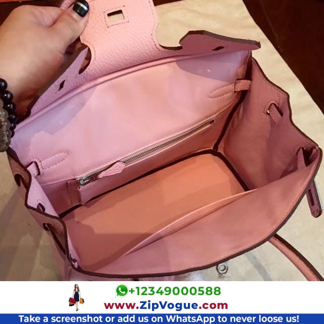 Hermes Pink Clemence Birkin 25cm Lushentic AAAAA Grade Replica - Image 4
