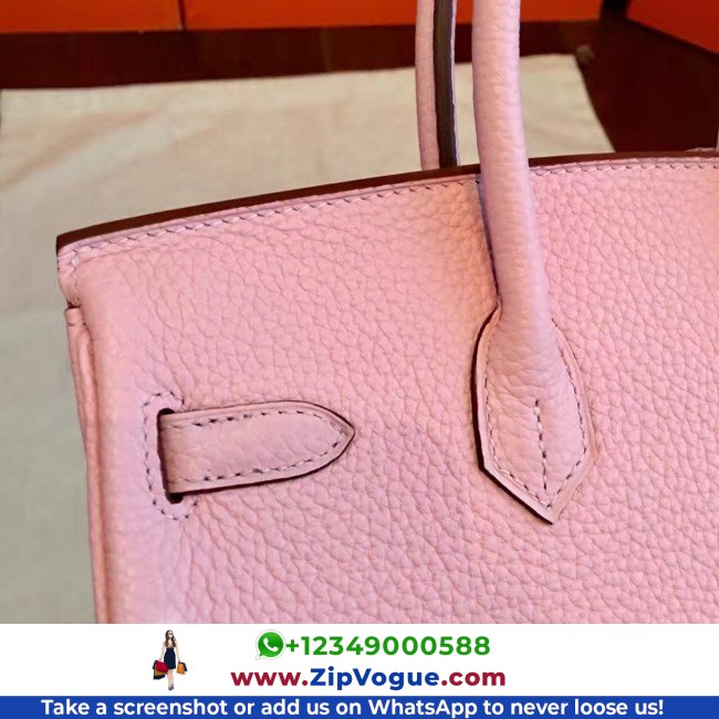 Hermes Pink Clemence Birkin 25cm Lushentic AAAAA Grade Replica - Image 7