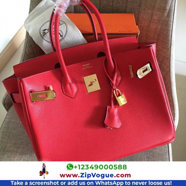 Hermes Red Clemence Birkin 35cm Lushentic AAAAA Grade Replica - Image 5