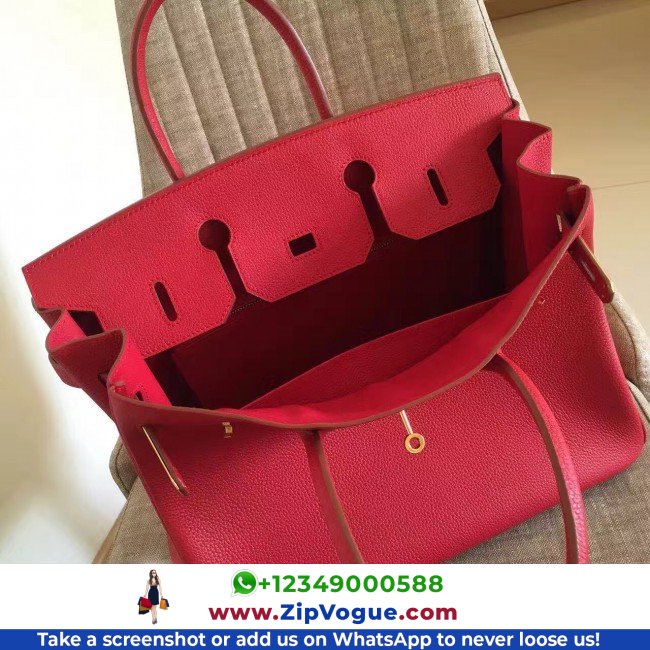 Hermes Red Clemence Birkin 35cm Lushentic AAAAA Grade Replica - Image 2
