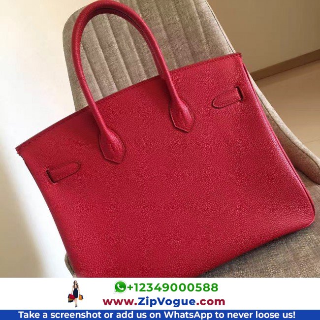 Hermes Red Clemence Birkin 35cm Lushentic AAAAA Grade Replica - Image 6
