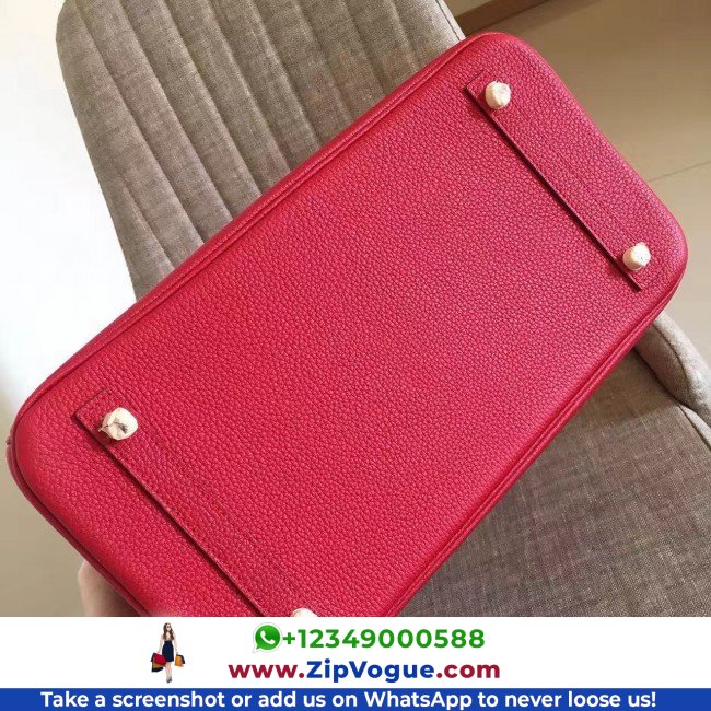 Hermes Red Clemence Birkin 35cm Lushentic AAAAA Grade Replica - Image 7