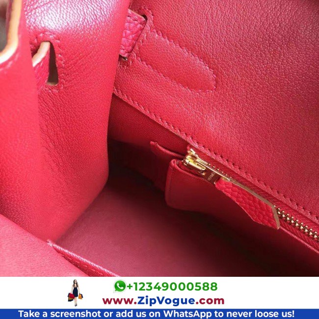 Hermes Red Clemence Birkin 35cm Lushentic AAAAA Grade Replica - Image 8