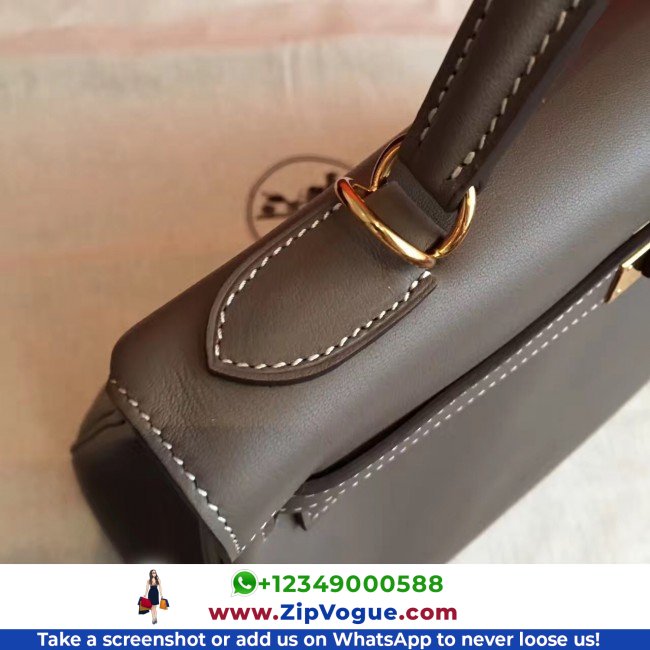 Hermes Etoupe Swift Kelly Retourne 32cm Lushentic AAAAA Grade Replica - Image 2
