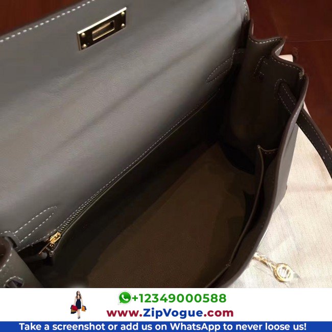 Hermes Etoupe Swift Kelly Retourne 32cm Lushentic AAAAA Grade Replica - Image 5